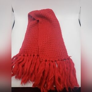 St.Johns Bay Red Fringed Scarf 84"